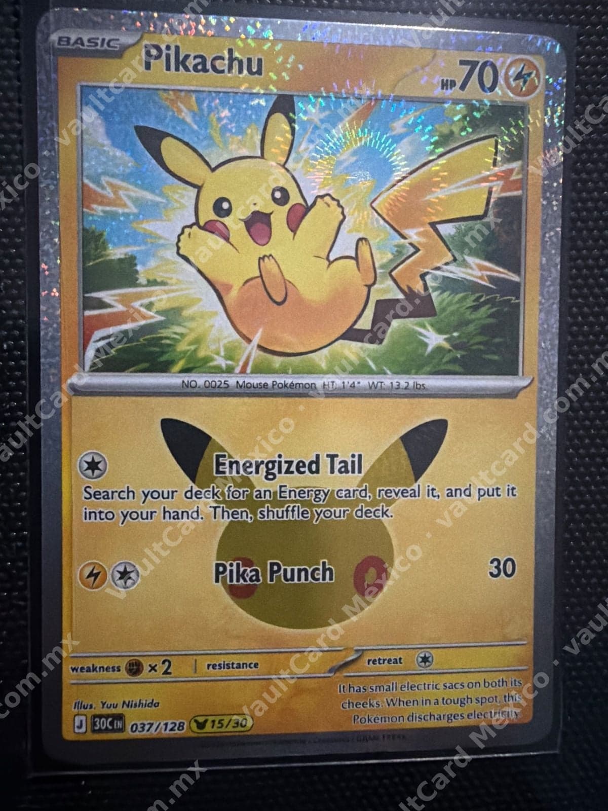 Pikachu 037/128 - Holo Inglés (30C) 15/30