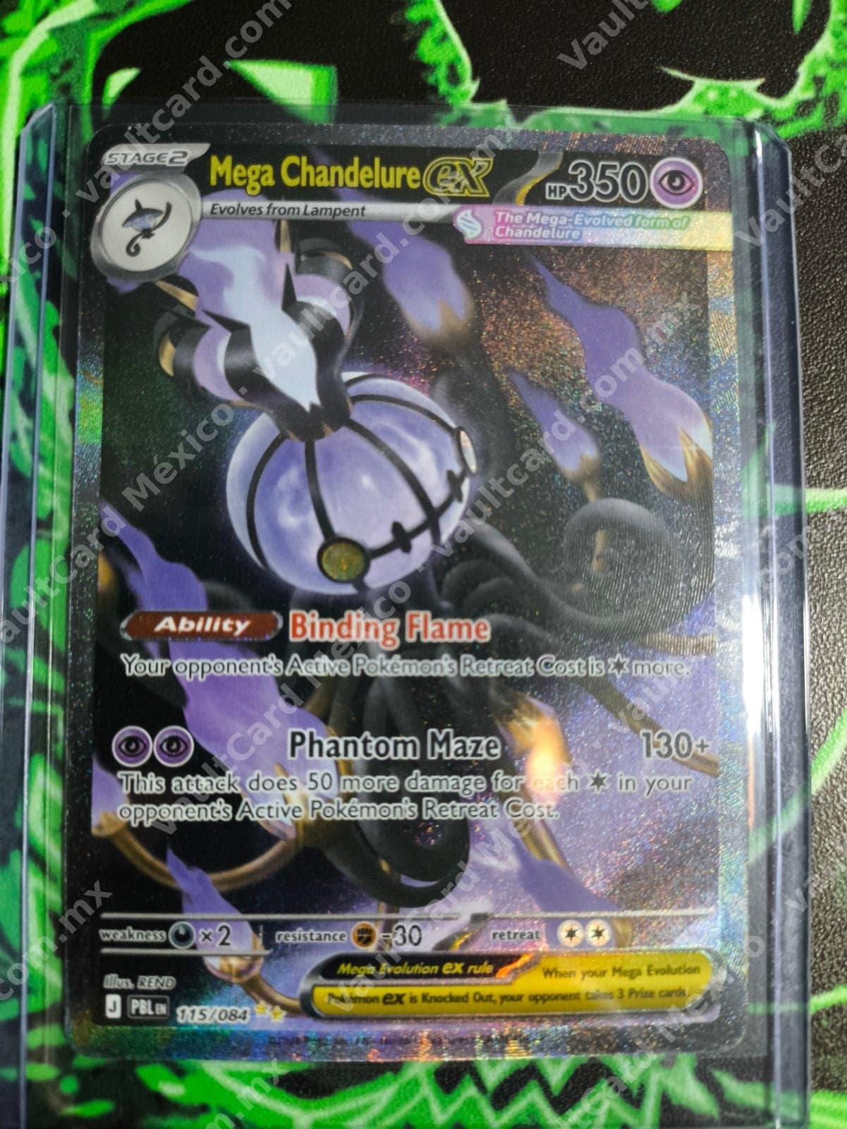 Carta Pokémon mega chandelure ex