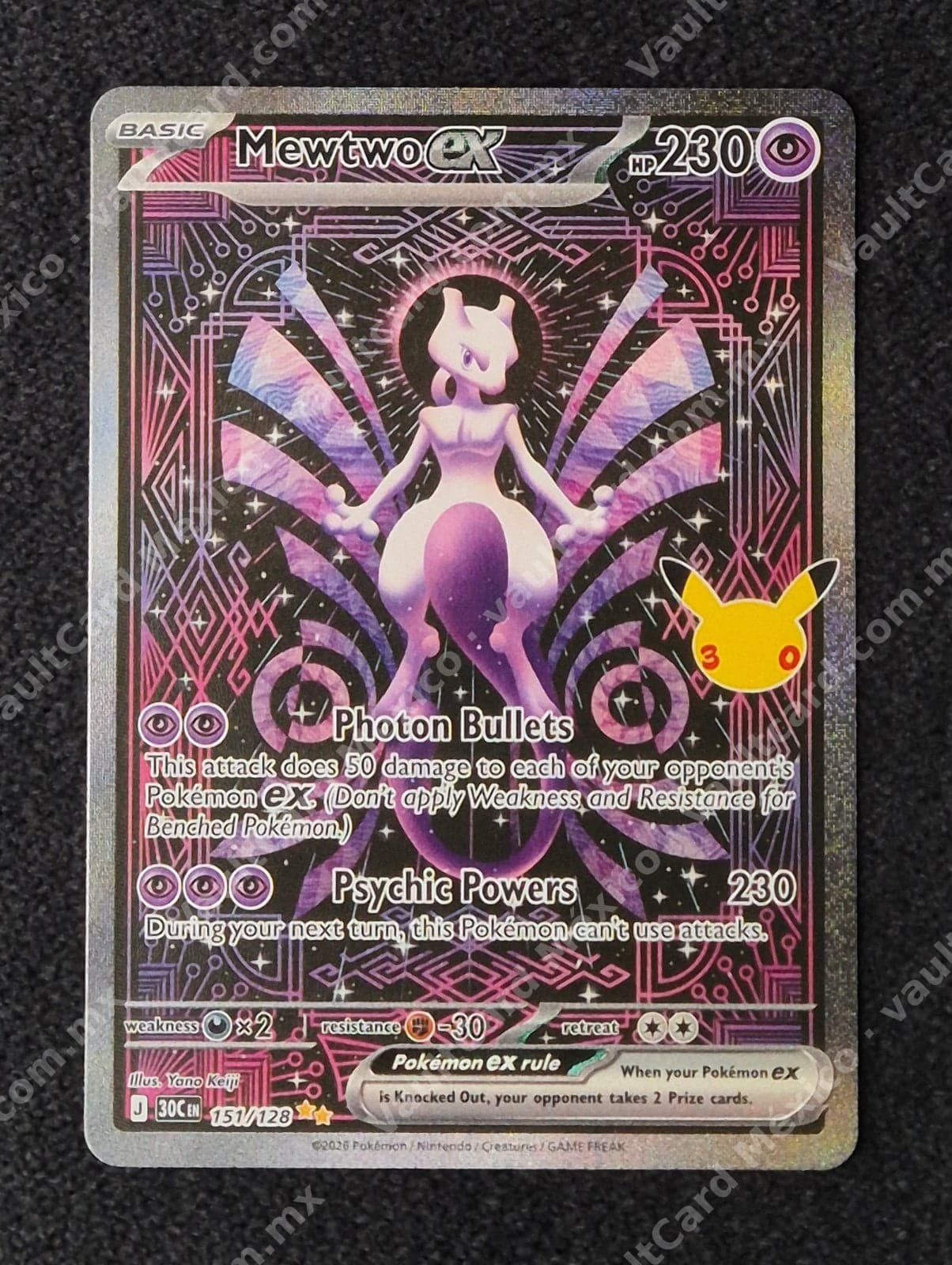 Mewtwo ex 151/128 - Celebraciones (30C) Inglés Full Art