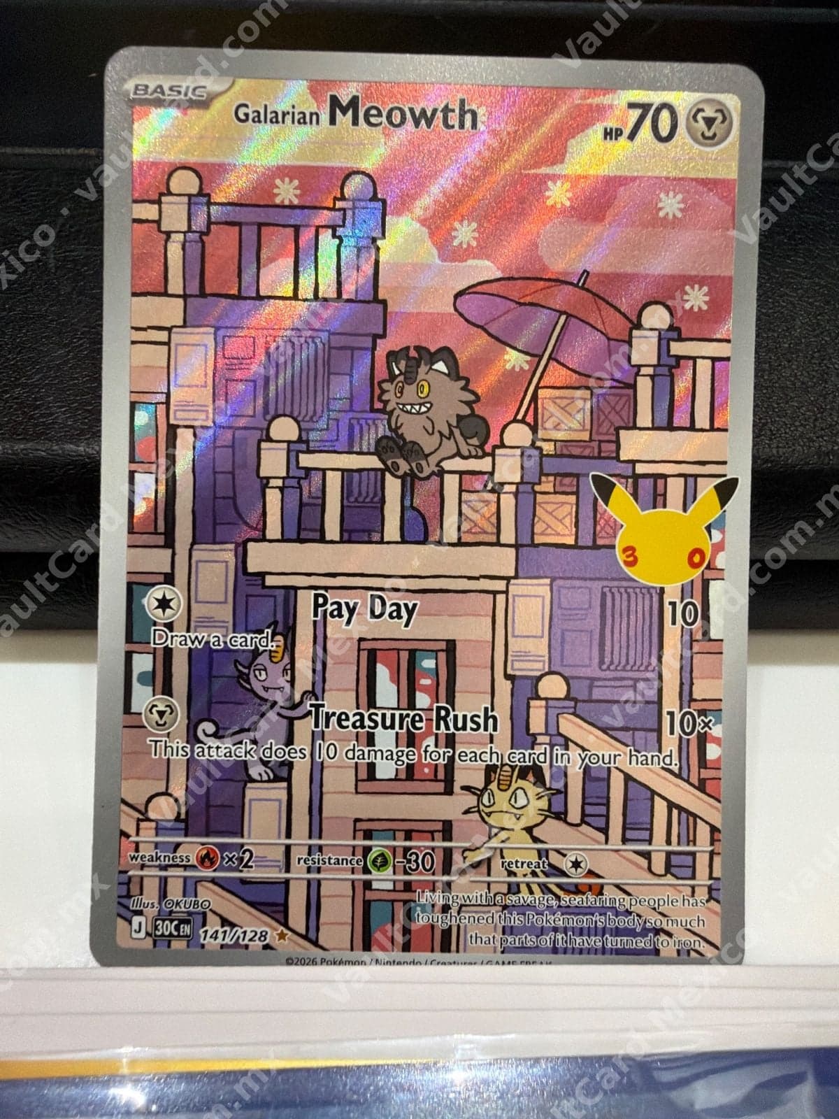 Galarian Meowth 141/128 - Illustration Rare (30C) Inglés