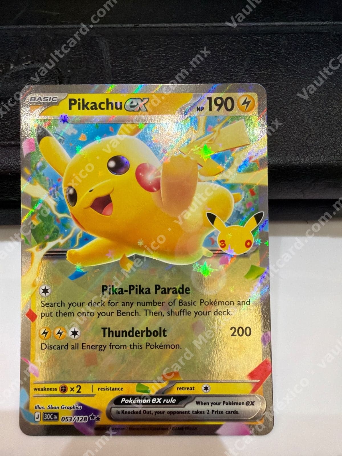 Pikachu ex 053/128 - Full Art Inglés (30 Aniversario)