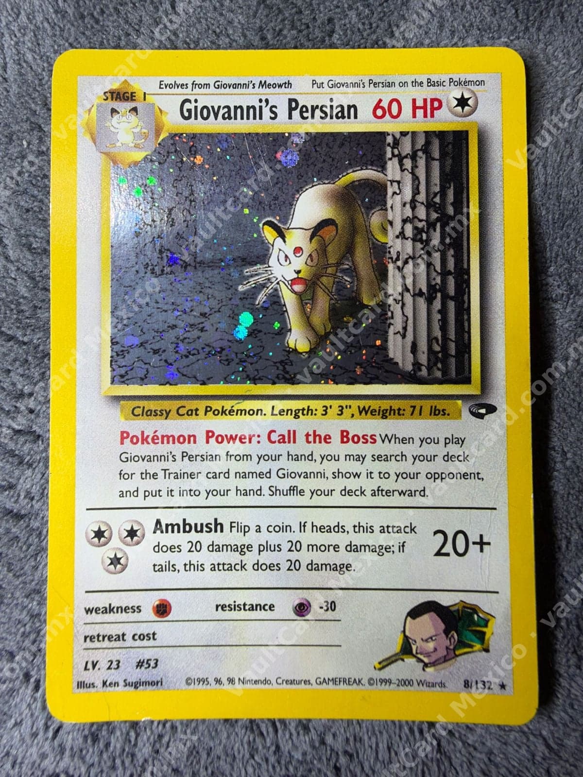 Giovanni's Persian 8/132 Unlimited Holo MP - Gym Challenge