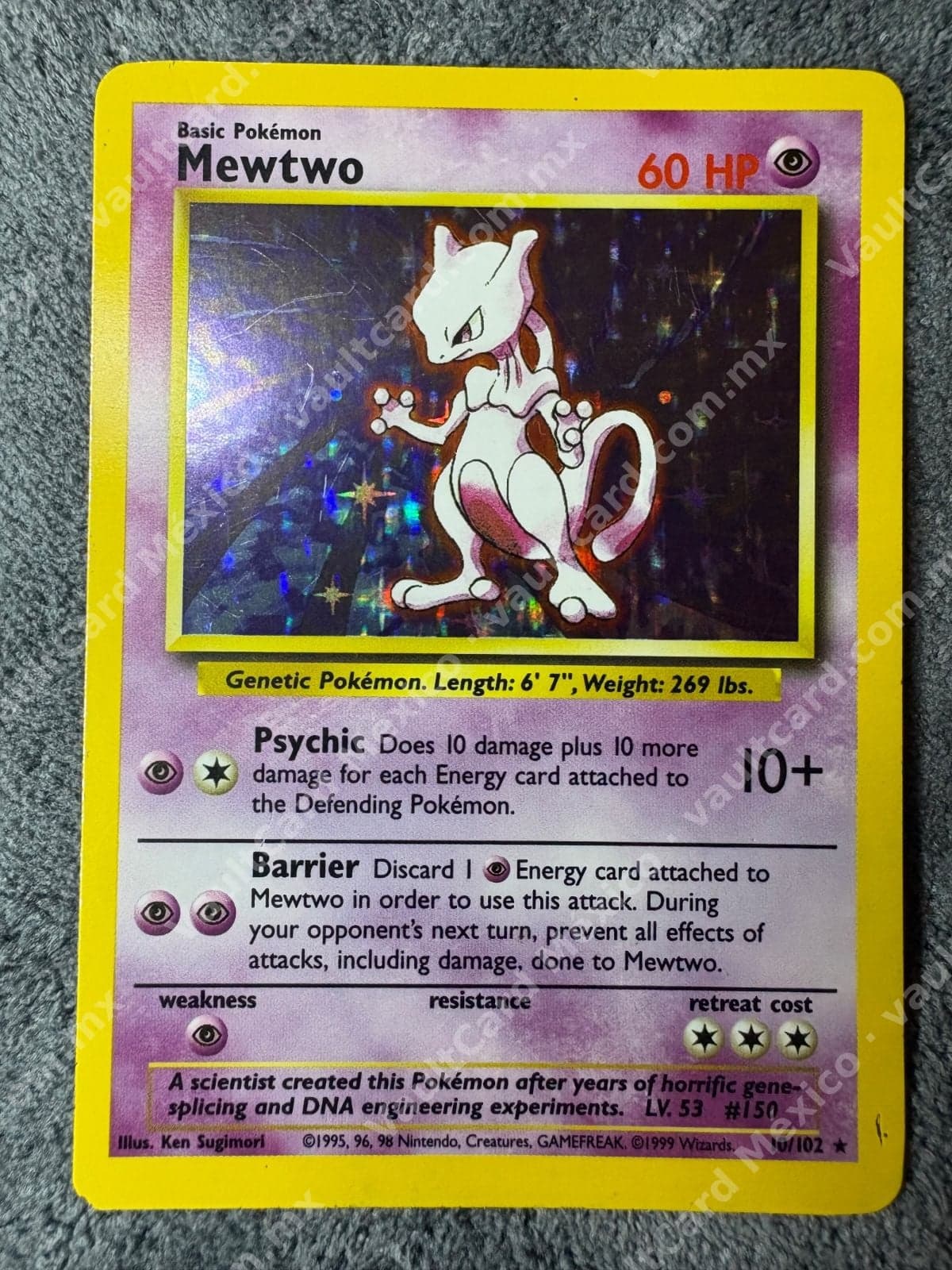 Mewtwo 10/102 Unlimited Holo LP - Base Set