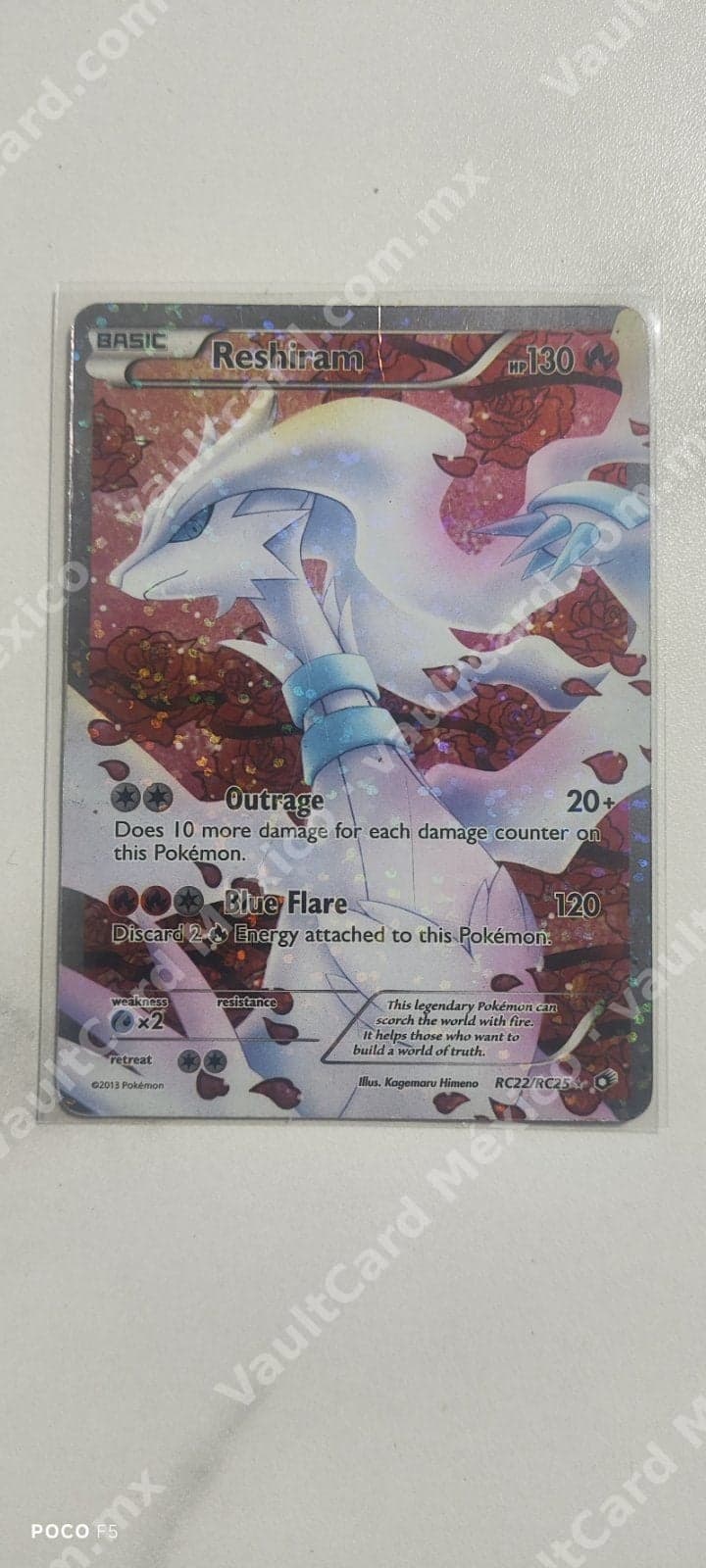 Reshiram RC22/RC25 Full Art - Radiant Collection Inglés
