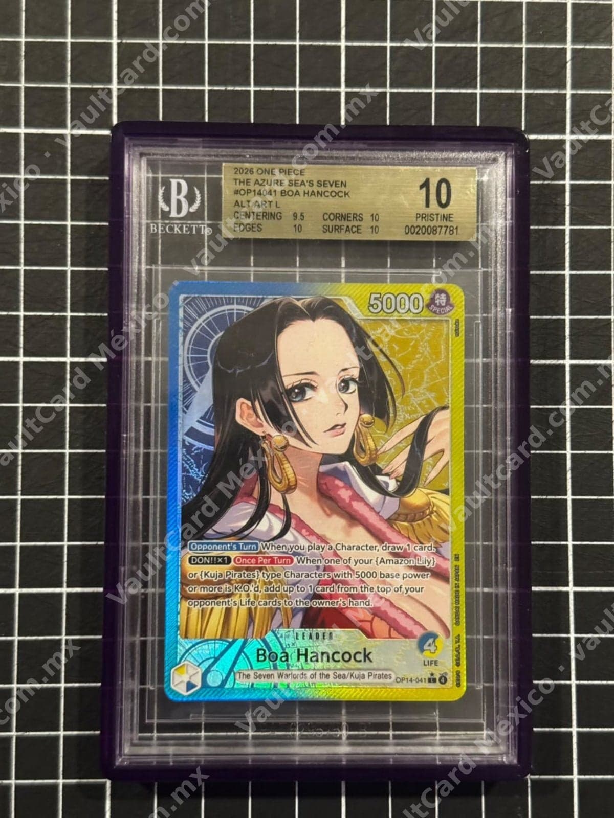 Boa Hancock OP14-041 Líder Alt Art - The Azure Sea's Seven (OP14) Inglés - BGS 10 Pristine