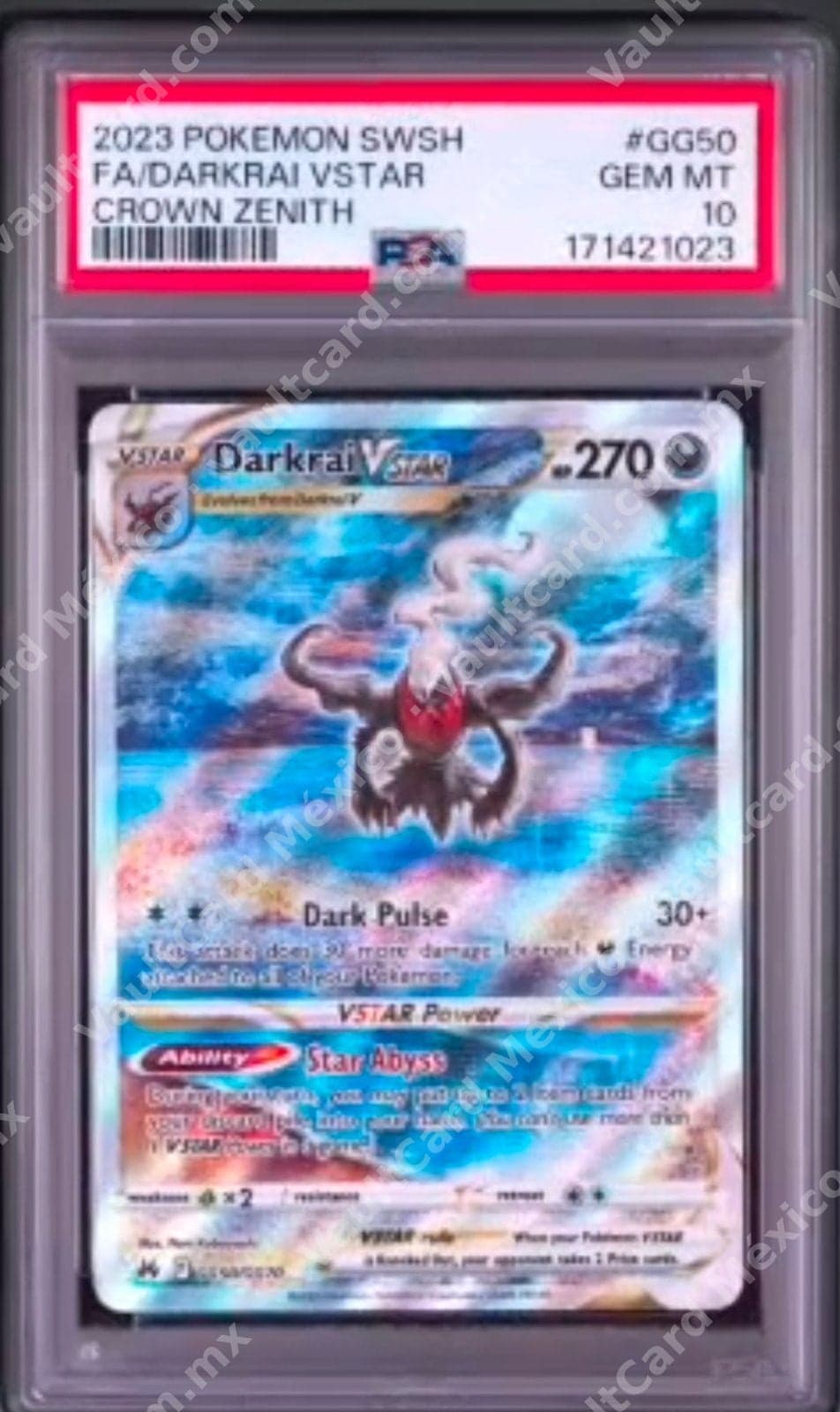 Darkrai VSTAR GG50/GG70 - Crown Zenith Inglés PSA 10 GEM MT