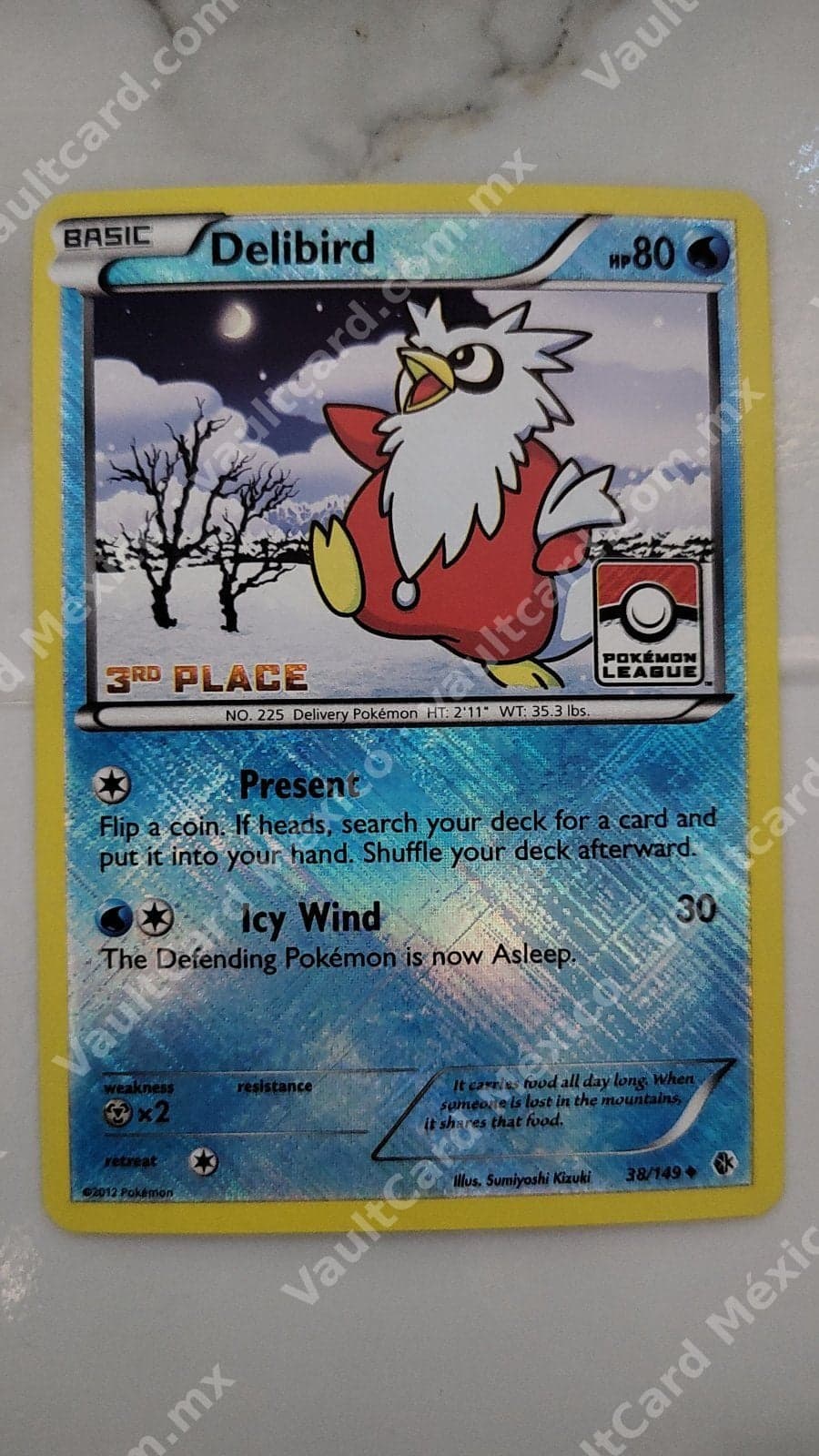 Delibird 38/149 - Boundaries Crossed Pokémon League 3rd Place Inglés