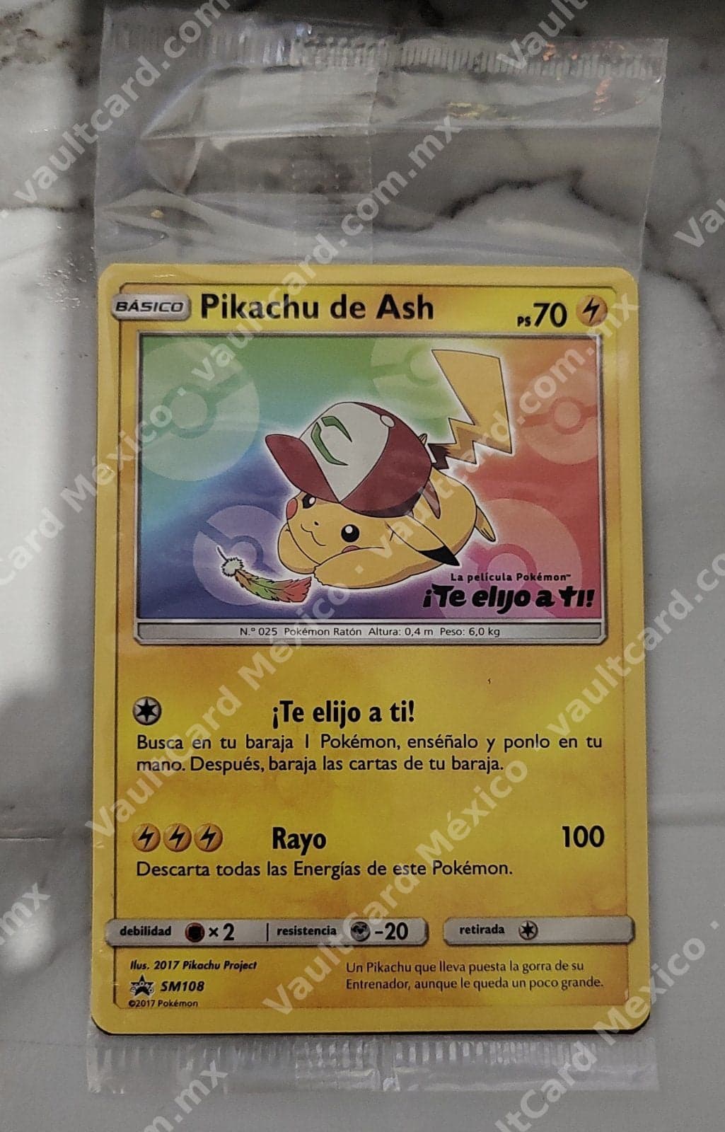 Pikachu de Ash SM108 Promo - Español (Sellado)