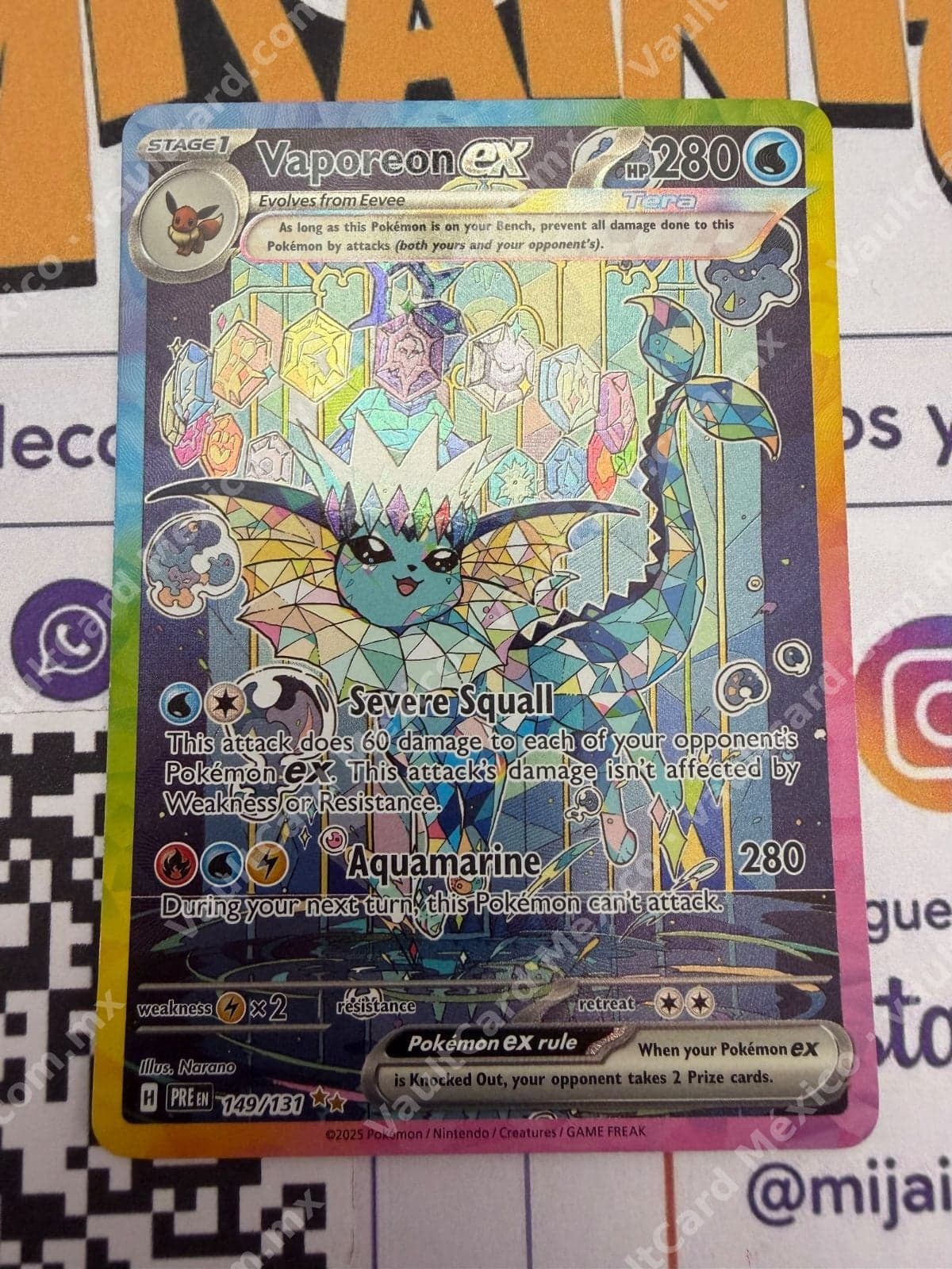 Vaporeon ex 149/131 - (PRE) Inglés - Special Illustration Rare