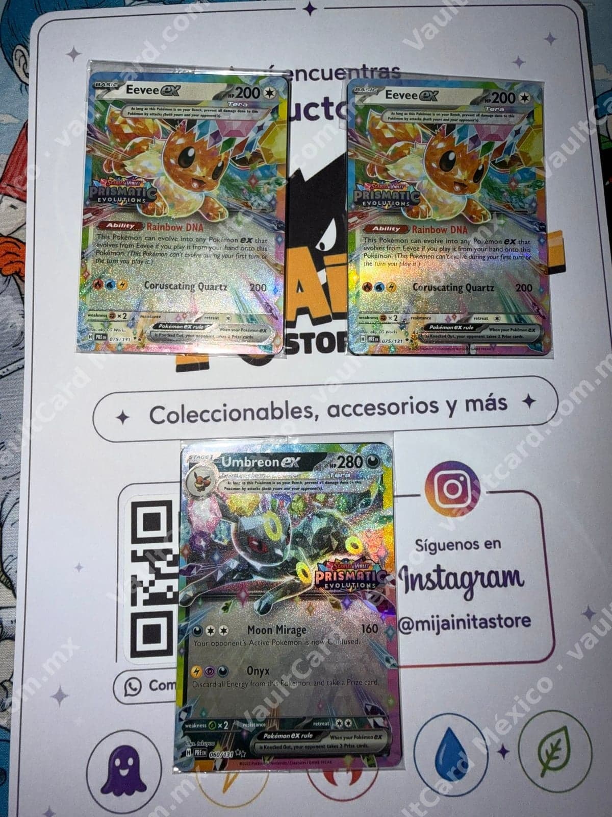 Lote Promos Umbreon ex Stamp 060/131 + Eevee ex 075/13 Stamp - Prismatic Evolutions (PRE) Inglés