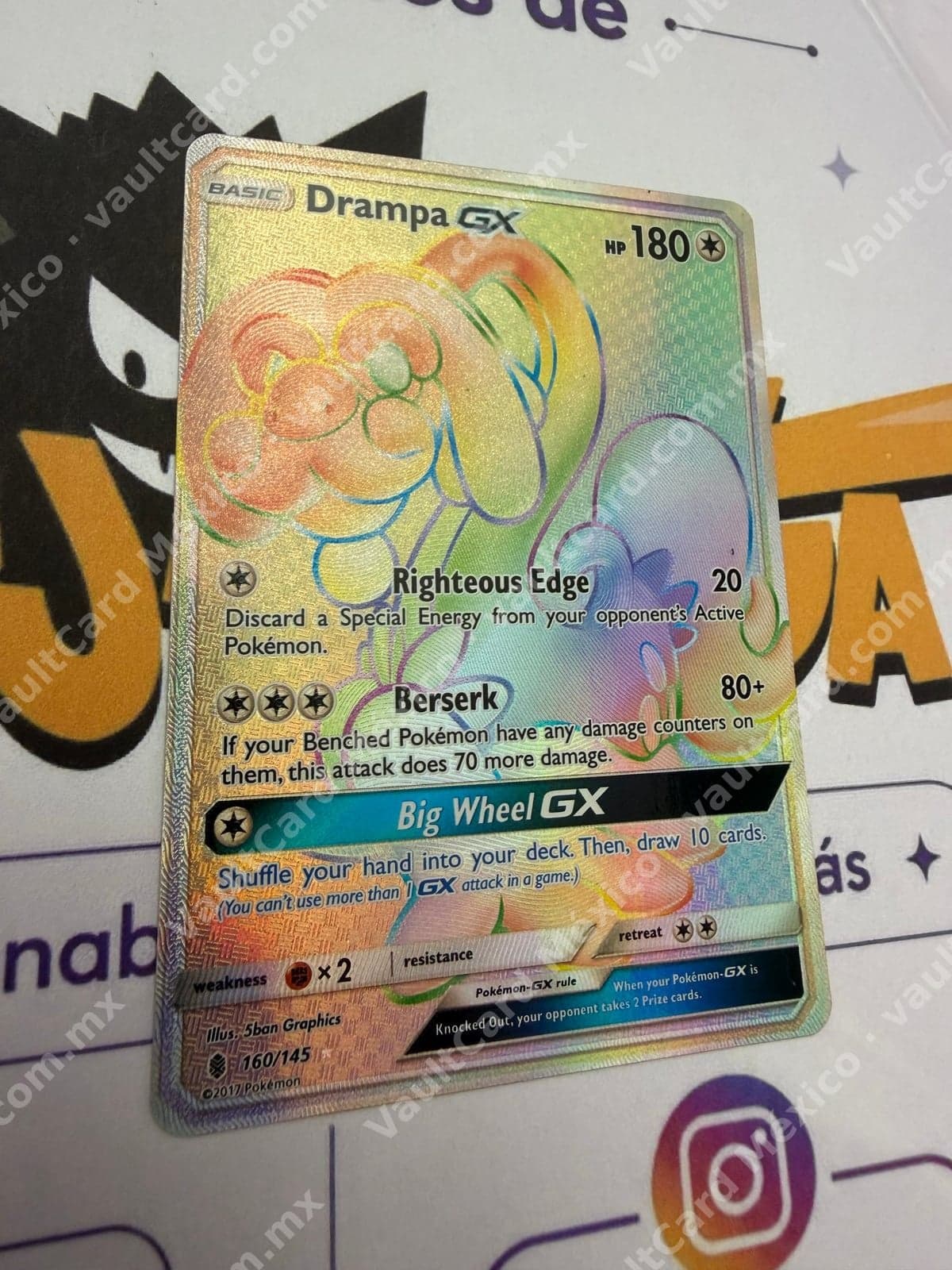 Drampa GX 160/145 Rainbow Rare - Guardians Rising Inglés