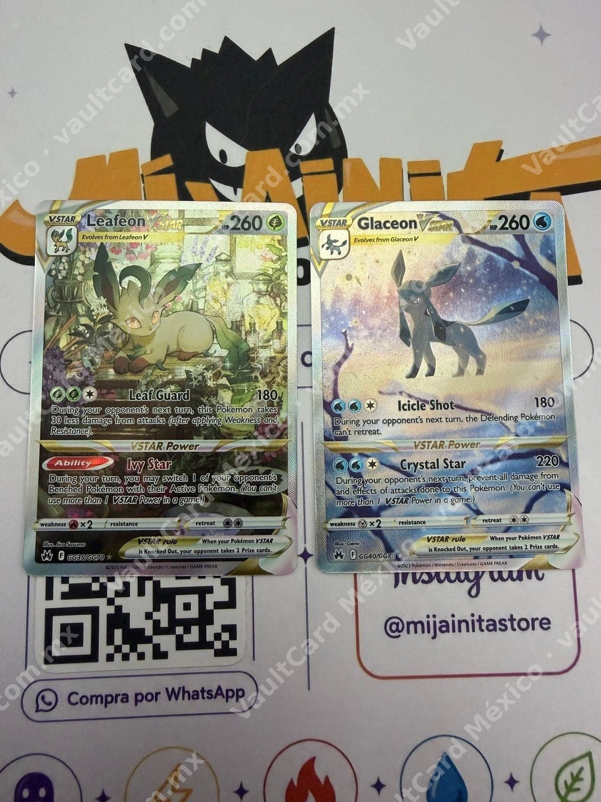 Lote Leafeon VSTAR GG35/GG70 y Glaceon VSTAR GG40/GG70 - Crown Zenith Galarian Gallery Inglés