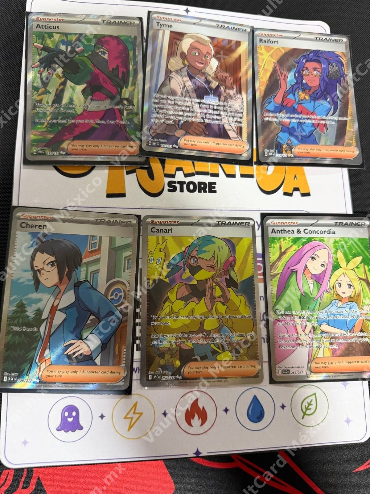 Lote 6 Cartas Trainer Full Art - (PRE) y (ASC) Inglés