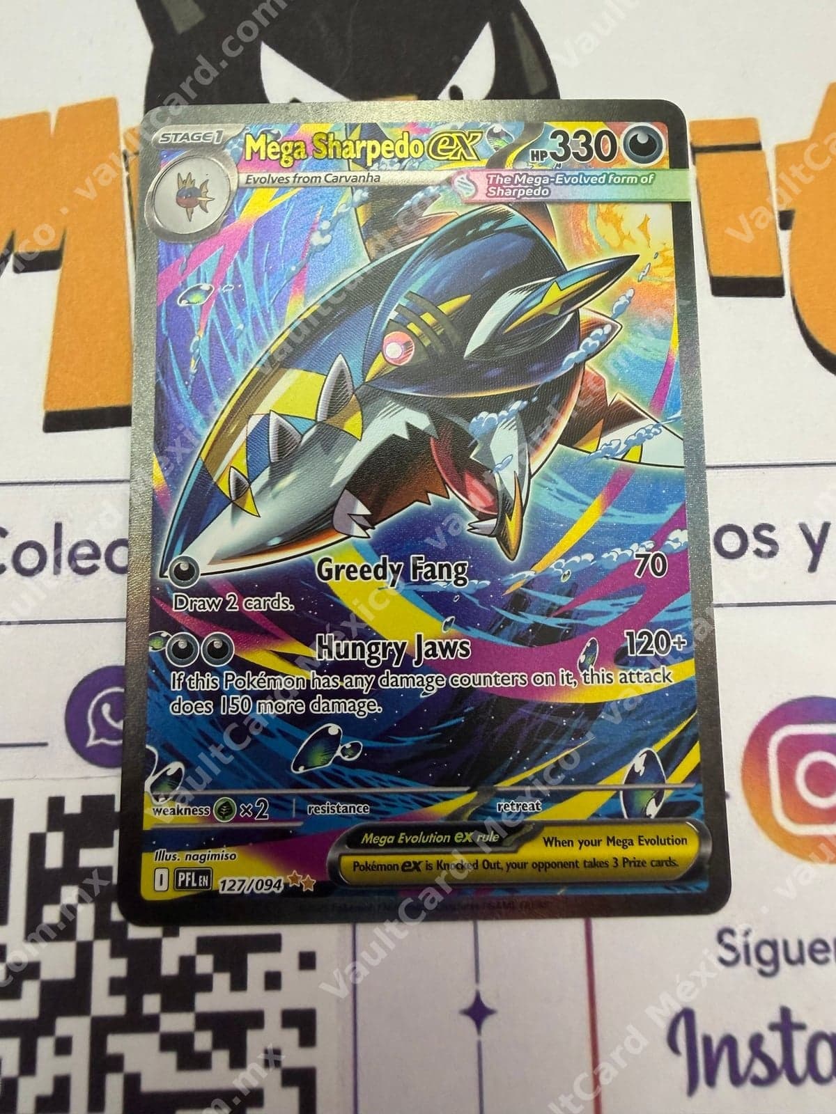 Mega Sharpedo ex 127/094 - (PFL) Inglés Full Art