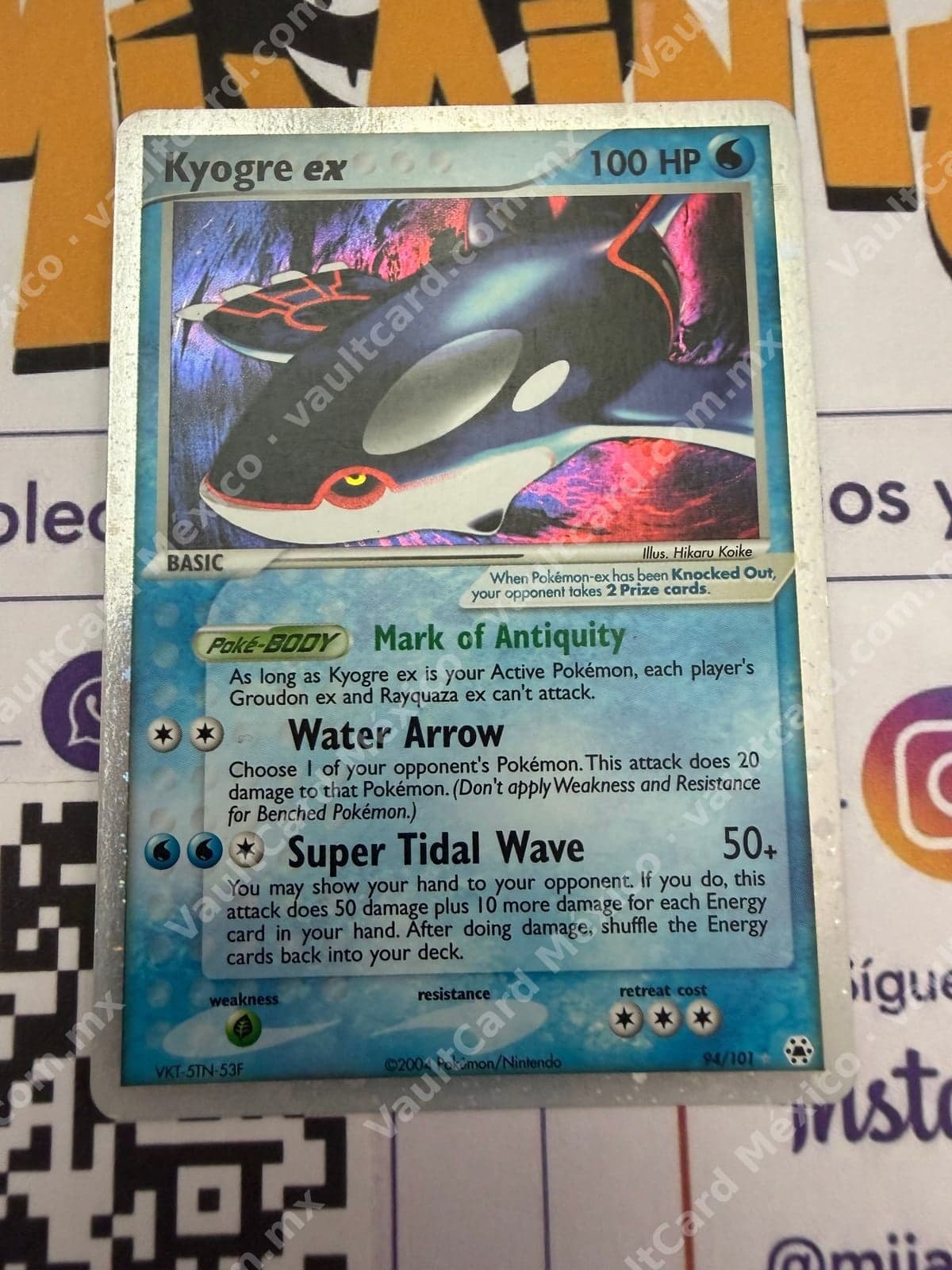 Kyogre ex 94/101 - EX Hidden Legends Inglés
