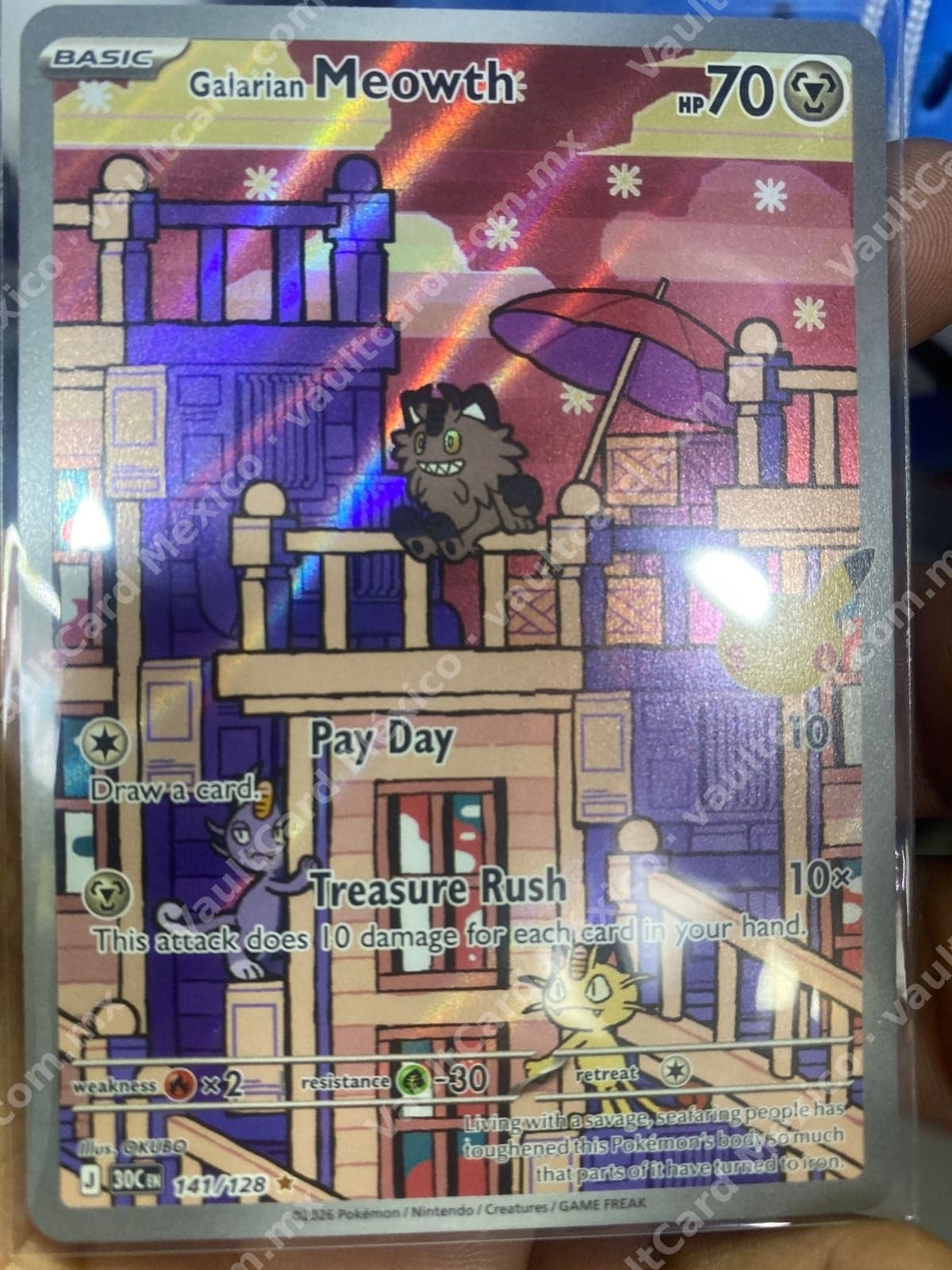 Galarian Meowth 141/128 - Illustration Rare (30C) Inglés