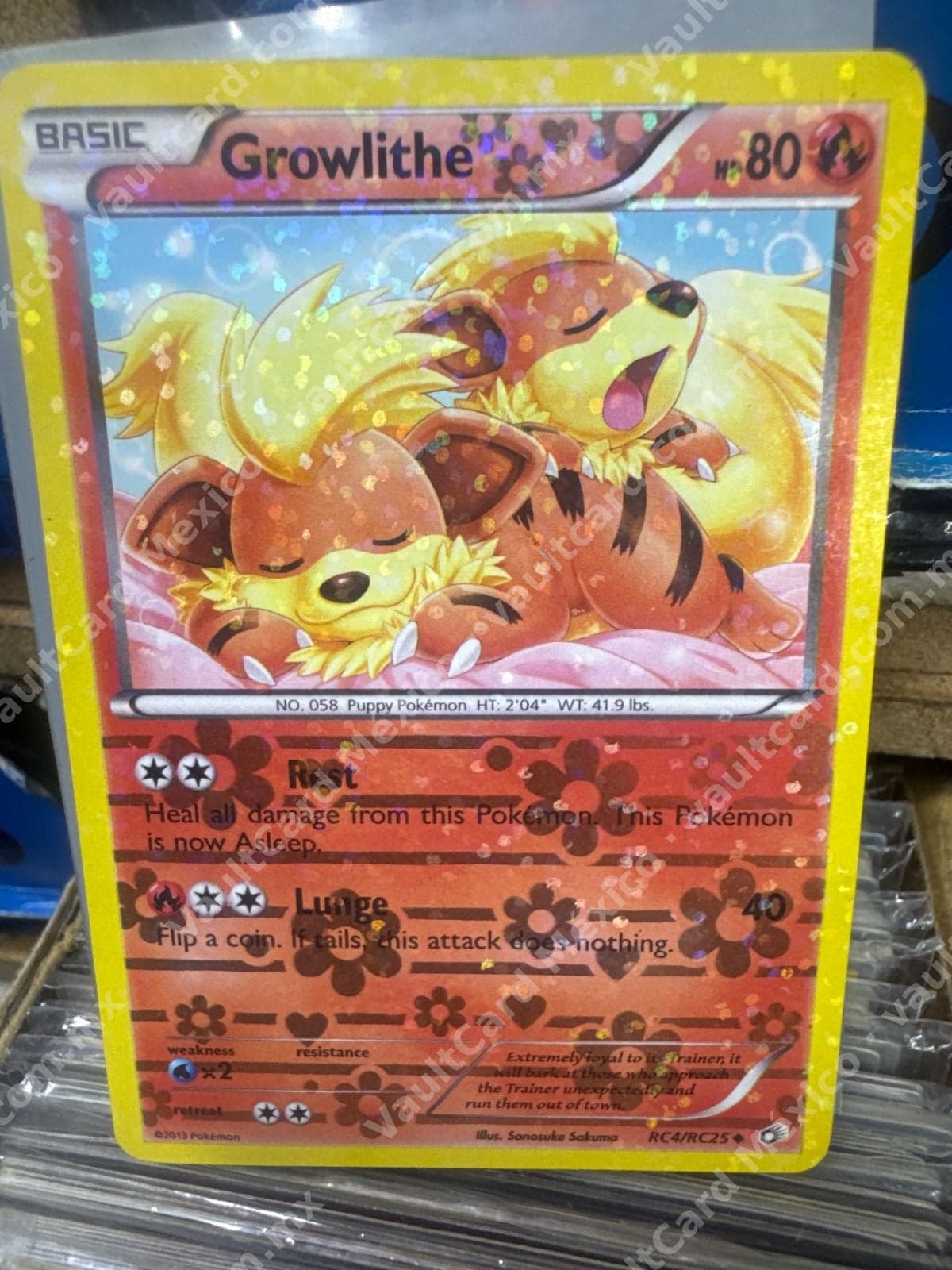 Growlithe RC4/RC25 - Legendary Treasures Radiant Collection Inglés Holo