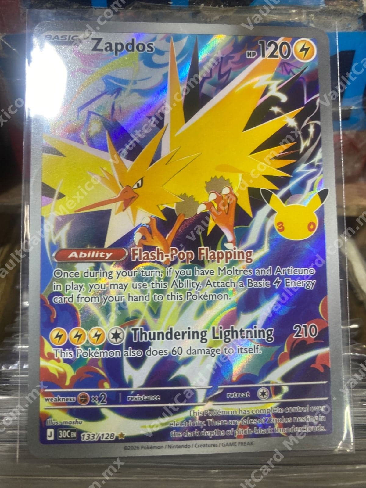 Zapdos 133/128 - Full Art (30C) Inglés