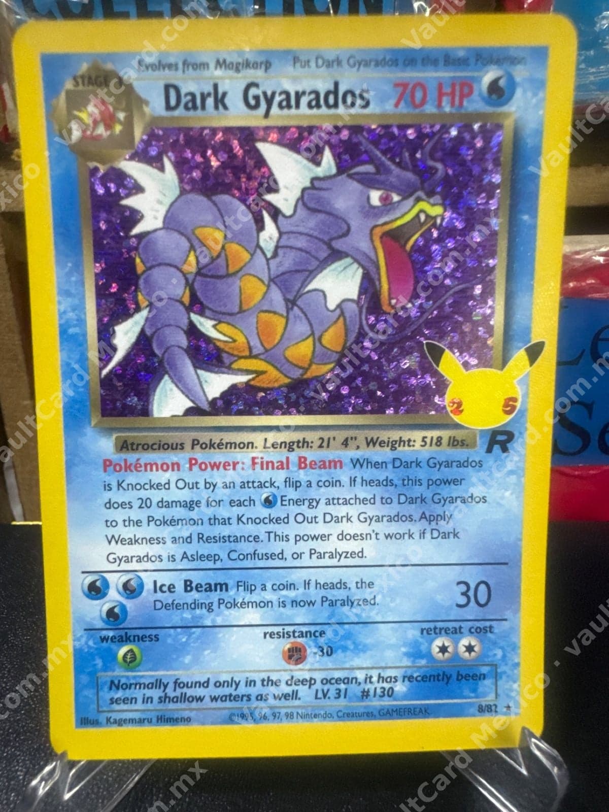 Dark Gyarados 8/82 - Celebrations Classic Collection 25 Aniversario Holo Inglés