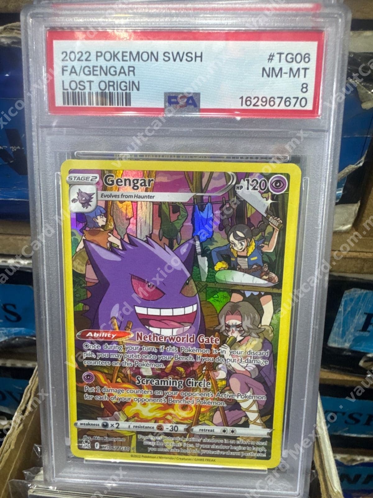 Gengar TG06/TG30 - Lost Origin Inglés PSA 8 NM-MT