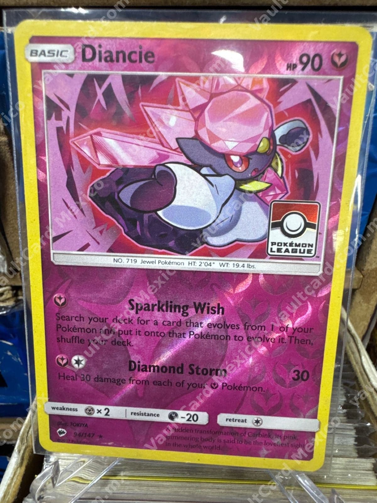 Diancie 94/147 - Burning Shadows Pokémon League Promo Inglés