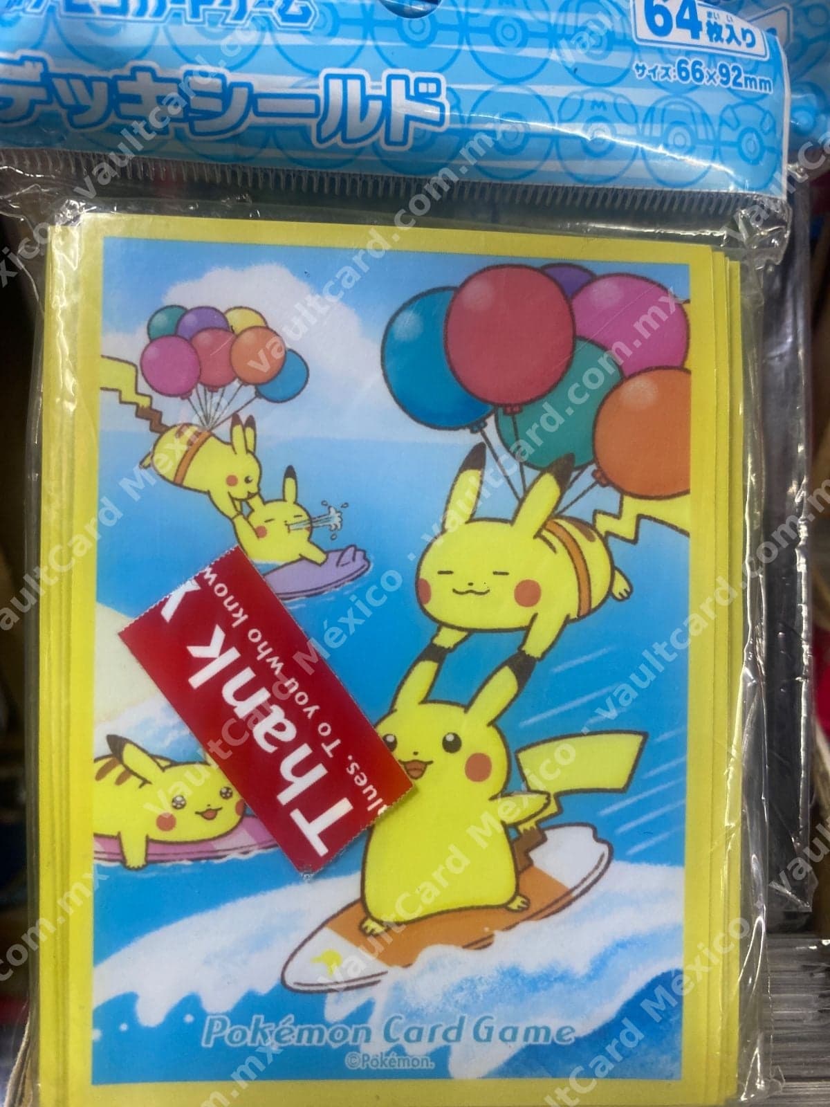 Fundas Pokémon Pikachu Surf & Globos - Deck Shield Japonés (64 piezas)