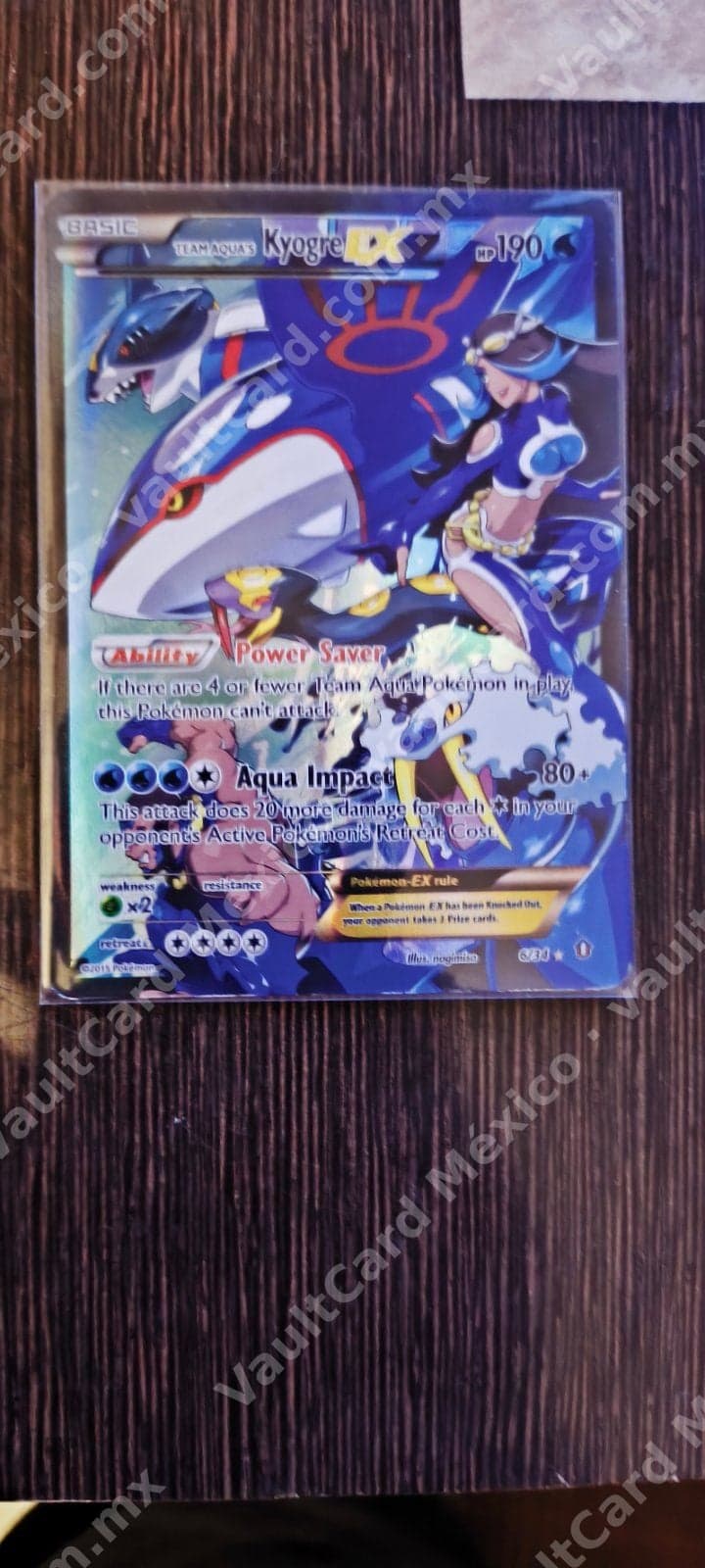 Team Aqua's Kyogre EX 6/34 - Double Crisis Inglés Full Art