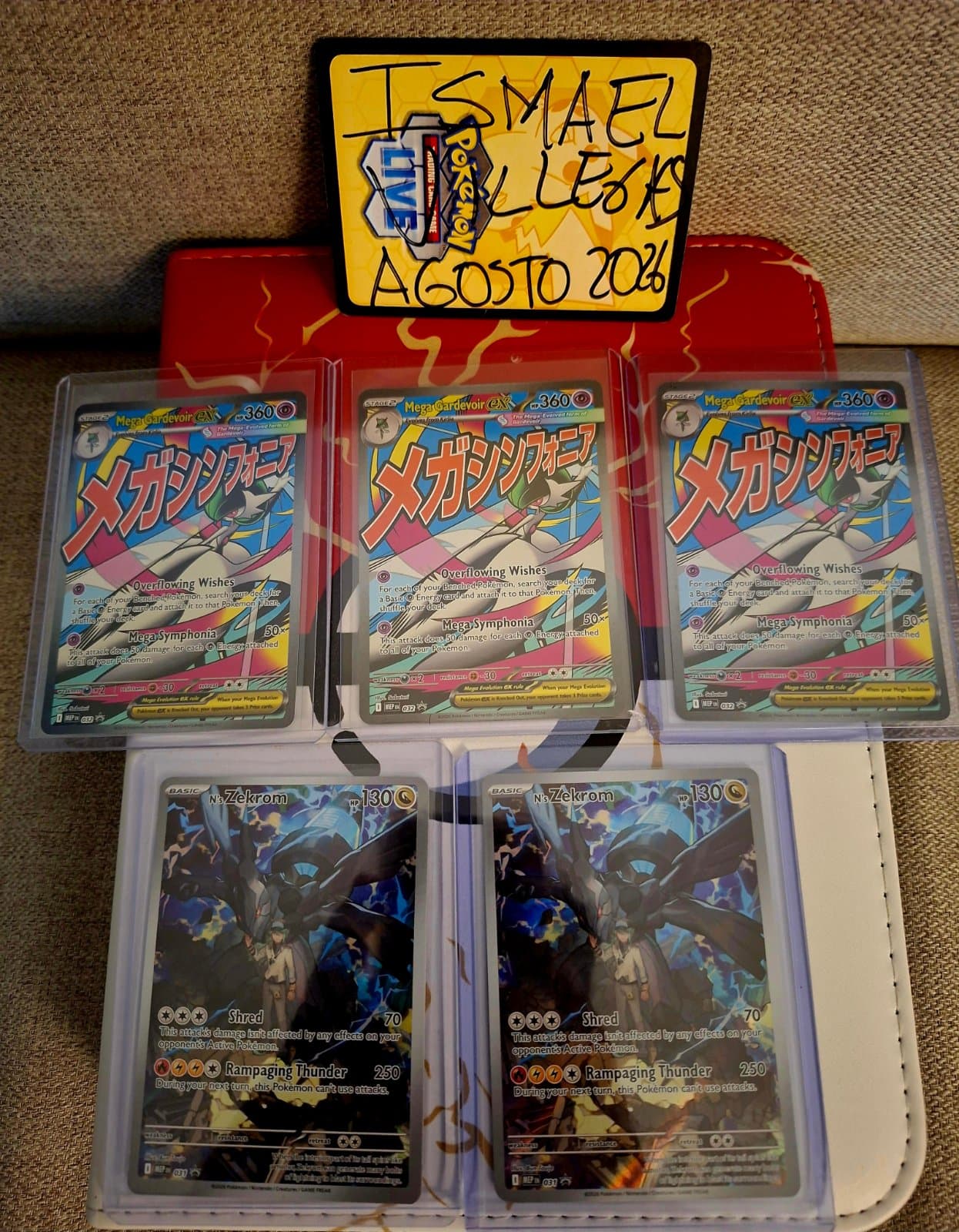 Lote 5 cartas Pokémon Japonés - 3x Mega Gardevoir ex + 2x N's Zekrom