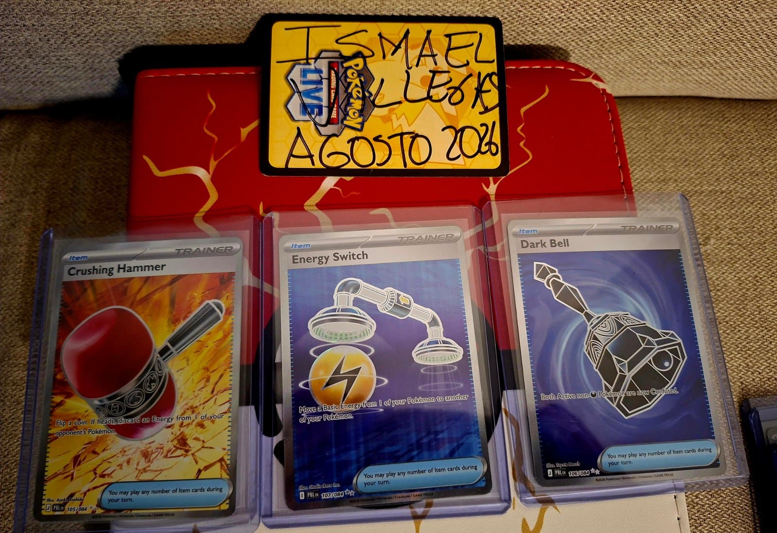 Lote 3 Trainers Full Art - Crushing Hammer, Energy Switch, Dark Bell (PBL) Inglés