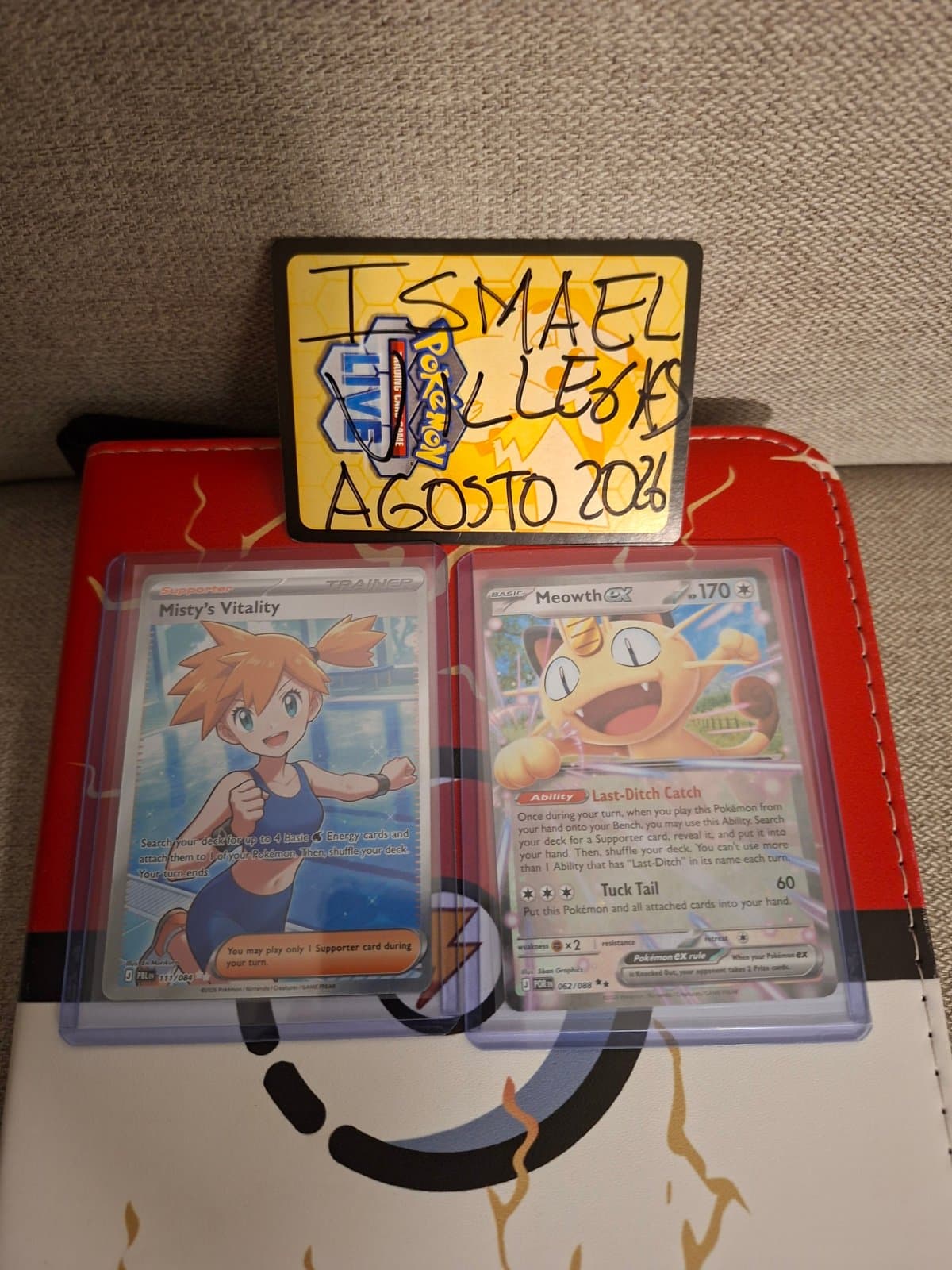 Lote Meowth ex 062/088 y Misty's Vitality 111/084 (PBL) Inglés