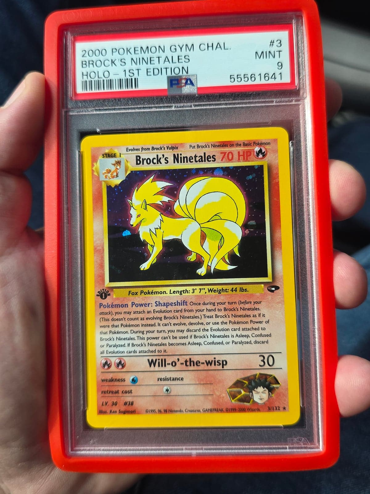 Brock's Ninetales 3/132 Holo 1st Edition - Gym Challenge Inglés - PSA 9 MINT