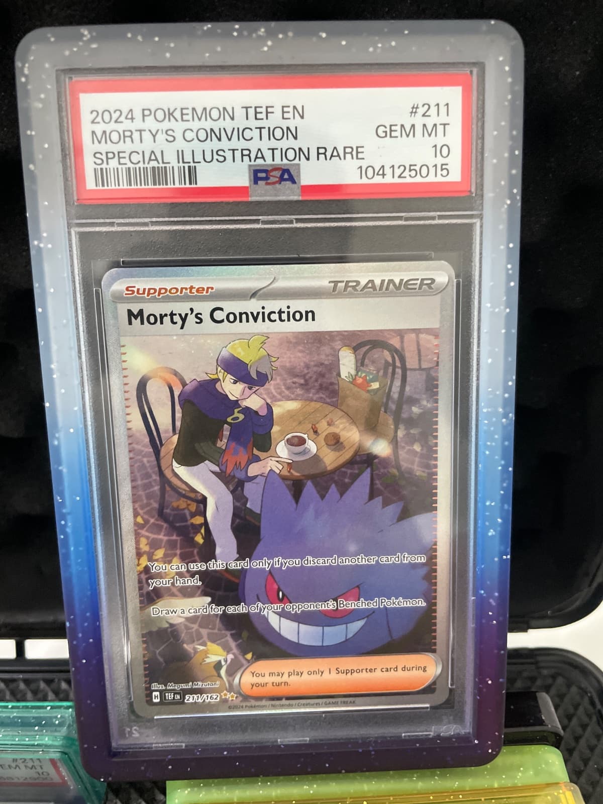 Morty's Conviction 211/162 PSA 10 - Temporal Forces (TEF) Inglés