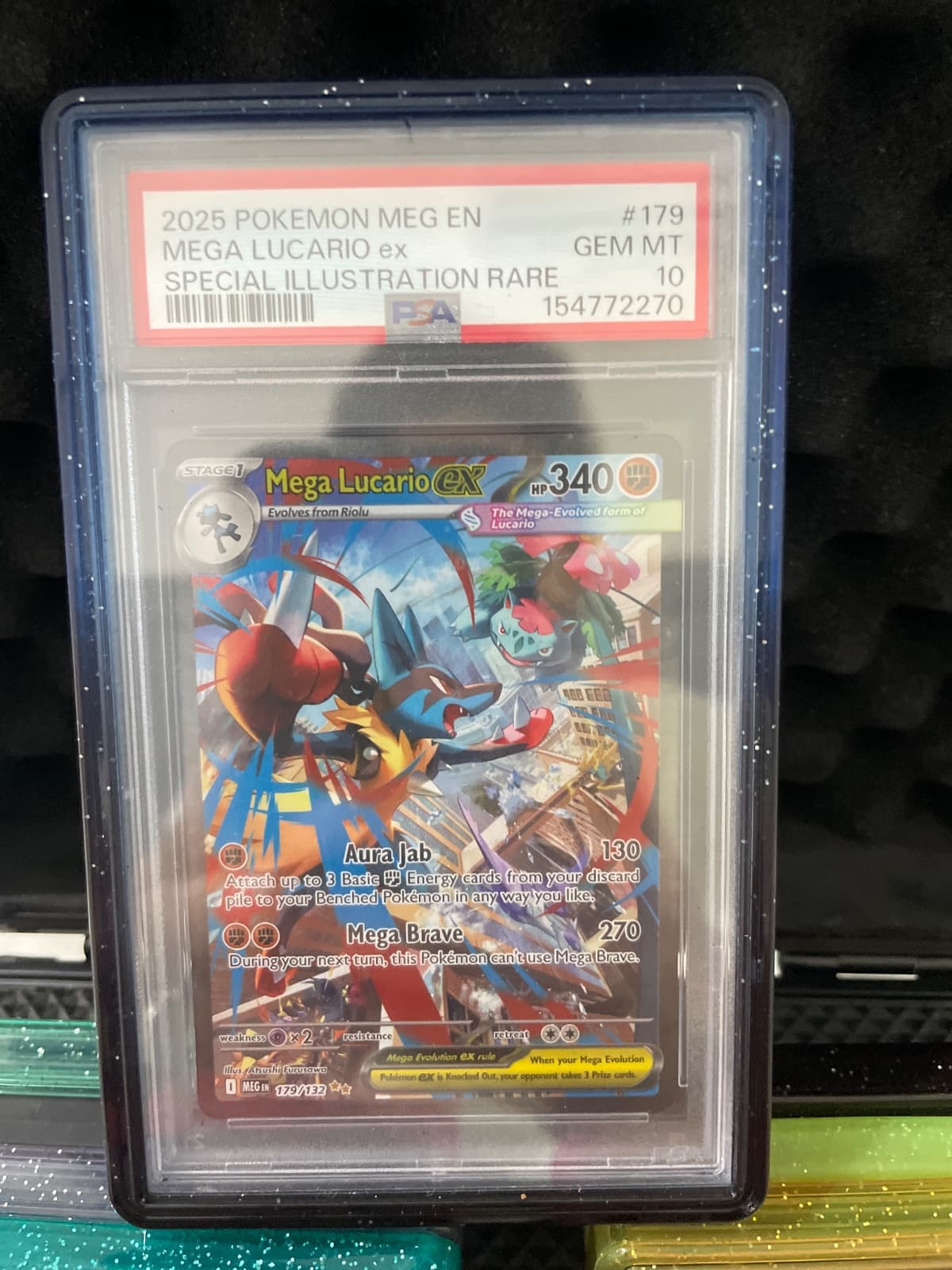 Mega Lucario ex 179/132 - (MEG) Inglés - PSA 10 GEM MINT