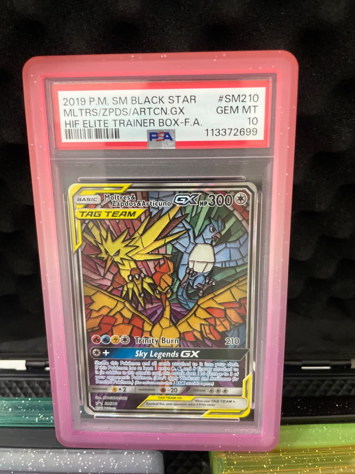 Moltres & Zapdos & Articuno GX SM210 - Promo Full Art Inglés - PSA 10 GEM MT — foto 1