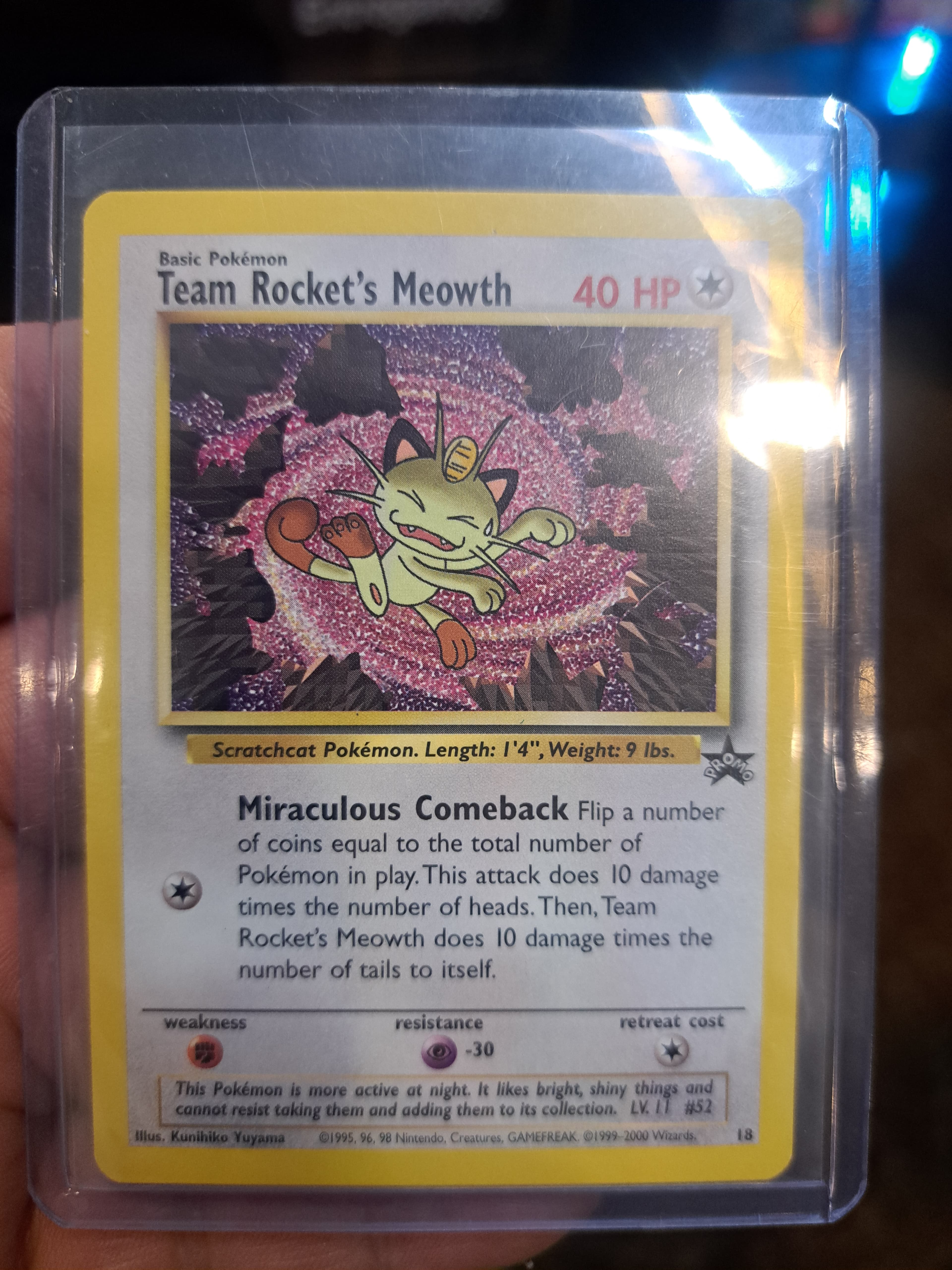 Team Rocket's Meowth #18 - Wizards Black Star Promo Inglés