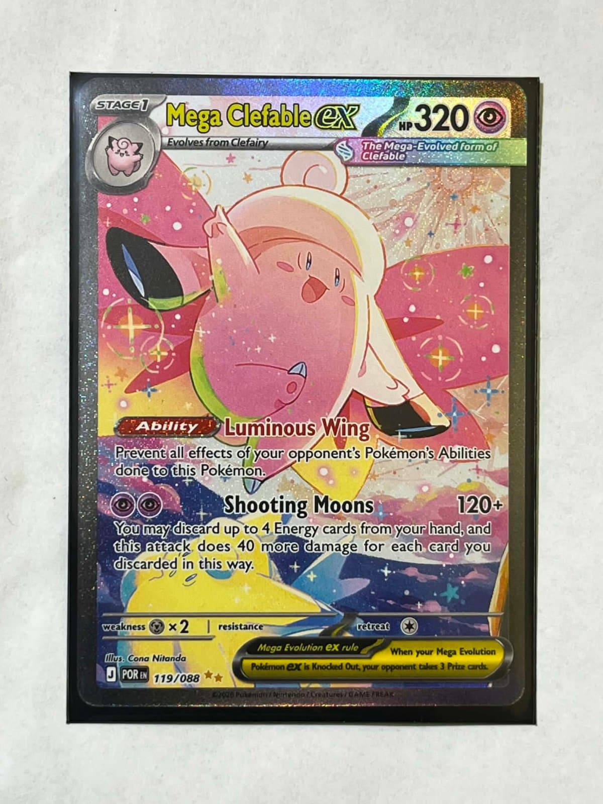 Mega Clefable ex 119/088 - (POR) Inglés - Special Illustration Rare — foto 1