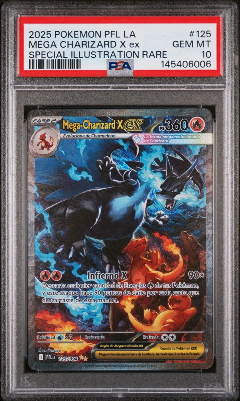 Mega-Charizard X ex 125/094 (PFL) PSA 10 GEM MT - Español — foto 1