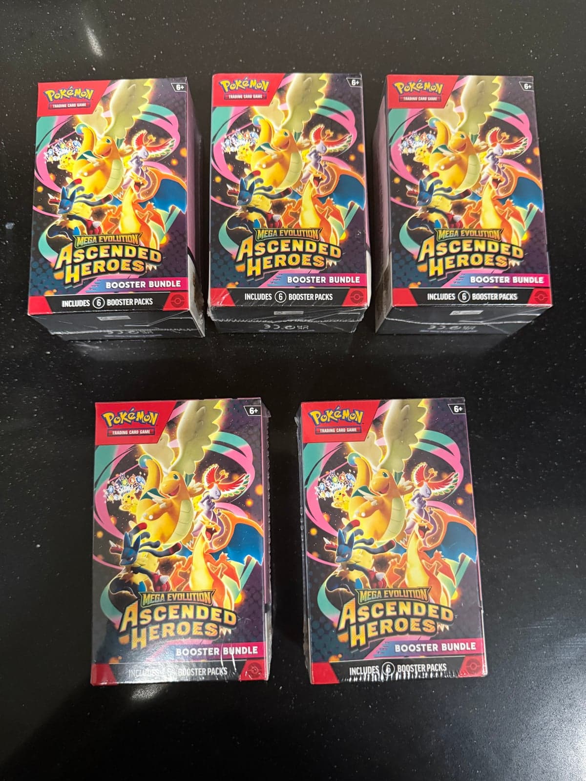 Lote 5 Booster Bundle Mega Evolution Ascended Heroes (ASC) Inglés Sellado