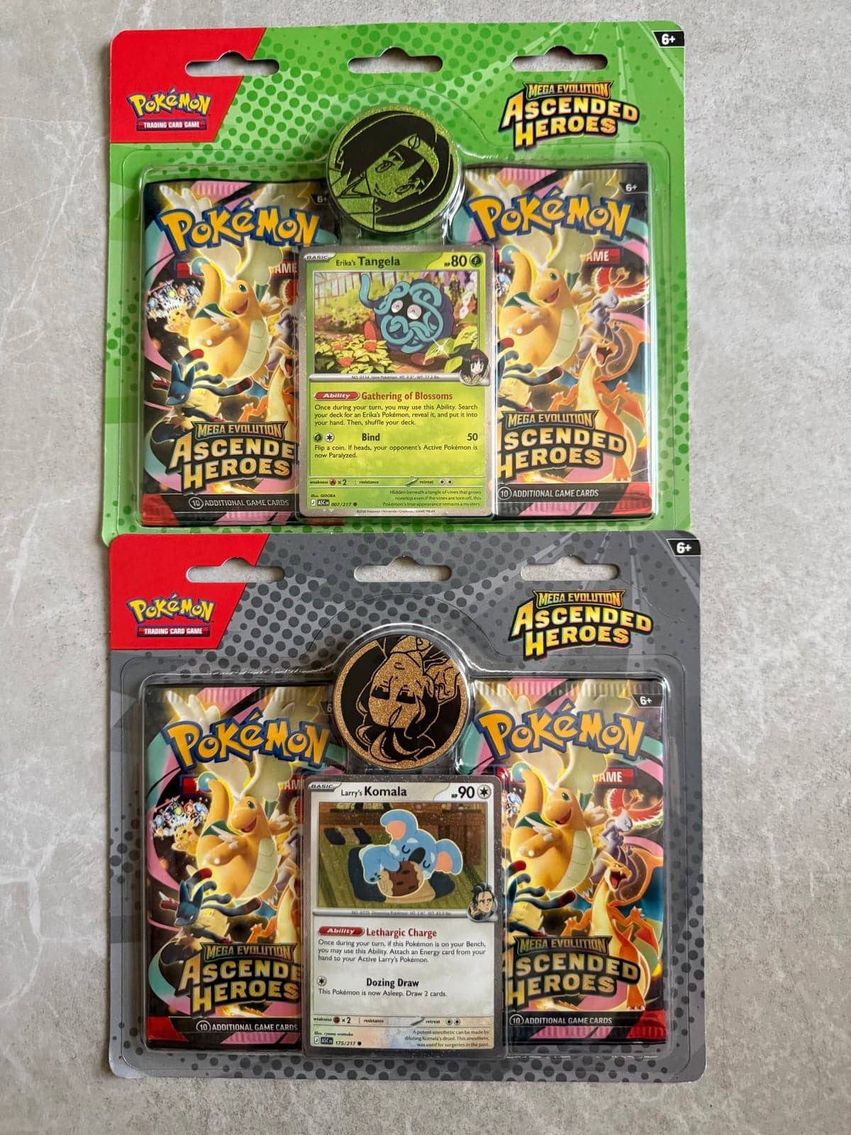 Lote 2 Blisters Pokémon Mega Evolution Ascended Heroes (ASC) con moneda + carta promo - Inglés — foto 1