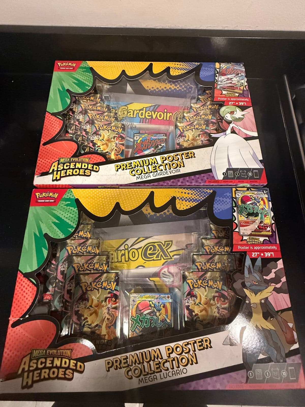 Lote 2 Premium Poster Collection Mega Gardevoir y Mega Lucario - Ascended Heroes Inglés