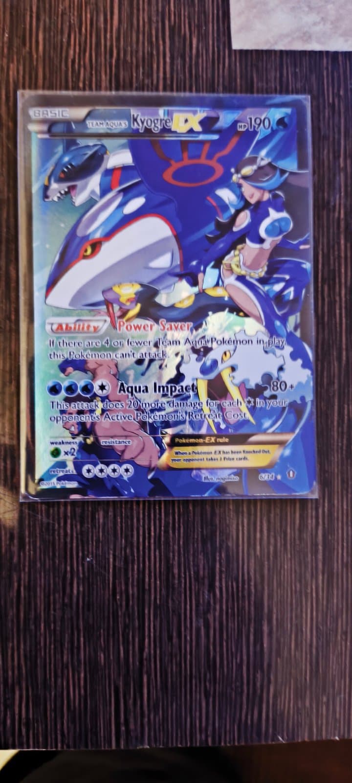 Team Aqua's Kyogre EX 6/34 - Double Crisis Inglés Full Art